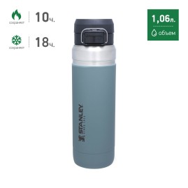 Термобутылка STANLEY GO QUICK FLIP 1,06L 10-09150-067 серо-голубой Термобутылка STANLEY GO QUICK FLIP 1,06L 10-09150-067 серо-голубой