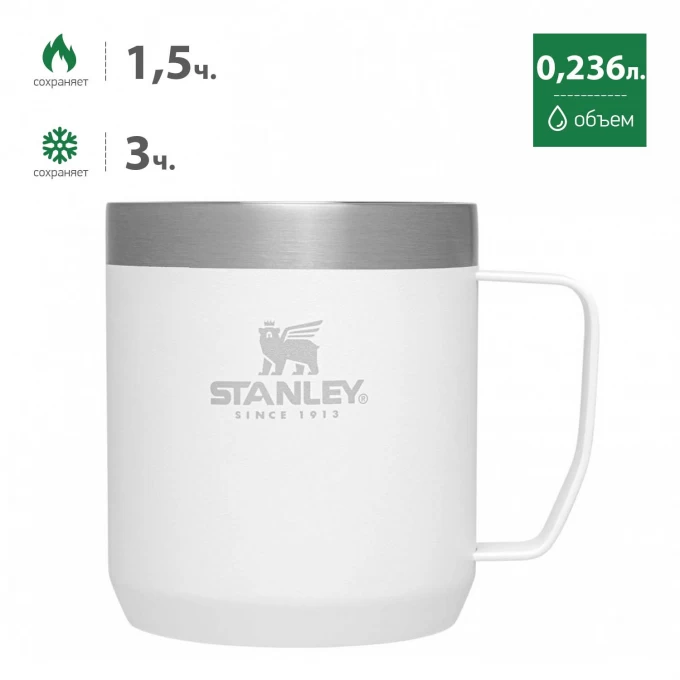 Термокружка STANLEY CLASSIC с ручкой 0,236L Cream Gloss 10-11444-049. Купить Термокружка на Официальном Сайте STANLEY в России.